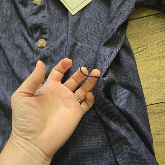 No Comment Ny La Women's Medium New With Tags Navy Button-Down Dress - Picture 8 of 13